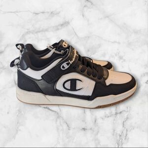 CHAMPION DROME 19 LOW LACE-UP BOYS TRAINER SNEAKERS SHOES BLACK/WHITE SIZE 6 NWT
